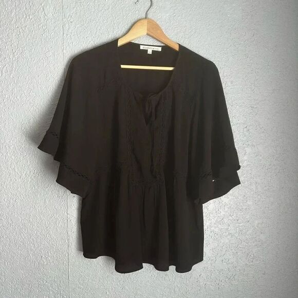 Daniel Rainn Women’s Crotchet Black Blouse Size Small - Picture 1 of 6